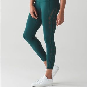 Black Lululemon High Times Mesh Side Leggings